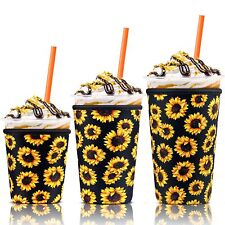 3 Pack Iced Coffee Cup Sleeve for Large Sized Cups, Reusable Neoprene Iced Co... picture
