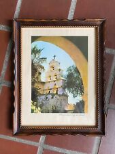 Vintage Rustic Wood Framed Print Mission San Diego de Alcala, California picture