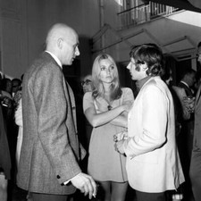 Roman Polanski and his wife Sharon Tate at the Cannes Film Festiva- Old Photo picture