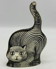 Abraham Palatnik 5” Lucite Striped Cat Brazil DAMAGED TAIL See Pics picture