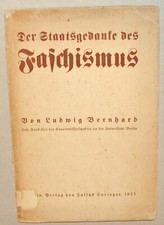1931 German Germany Berlin Book Fascist State Fascism Ludwig Bernhard Political picture