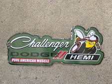 VINTAGE DODGE HEMI DEALERSHIP PORCELAIN SIGN 12