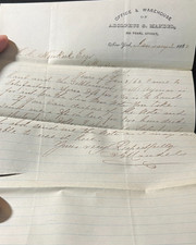 1862 Adolphus G Mandel 242 Pearl St New York NY Handwritten Legal Letter picture