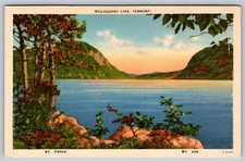Vintage Willoughby Lake Vermont Scenic Mt Pisgah Mt Hor Linen Litho Postcard picture