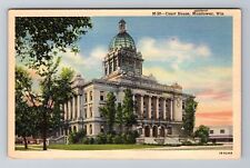 Manitowoc, WI-Wisconsin, Court House Antique c1947, Vintage Souvenir Postcard picture
