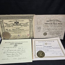 William D Searles Masonic Archive 4 Certificates Scottish Rite Shriners Seattle  picture