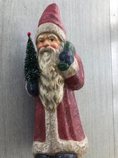 Vintage Midwest Cannon Falls Belsnickle Santa Claus Figure Crackle Finish 10” picture