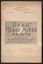 Washington PA 1887 Star Ready Mixed Paints S Hazlett & Co Trademark Label picture