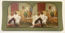 Antique Stereoview Card No 60 Robbing the Mate Pickpocketing Green Border picture