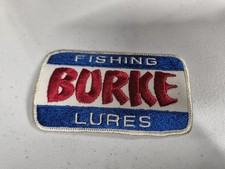 Vintage Burke Fishing Lures Patch Red White And Blue Colors Outdoors picture