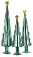 Cody Foster Christmas Vintage Style Green Carnival Trees-Set of 3 picture