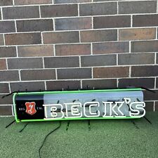 Large Beck's Key Neon Bar Sign 2-Color Lamp Light Display 36”x 10” - EXCELLENT picture