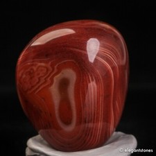 51g Banded Agate Tumbled Palm Stone Natural Crystal Polished Healing Madagascar picture