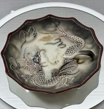 Vintage RS Made in Japan Moriage Dragonware Nappy Dish Scalloped Edge, 3D Dragon picture