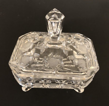 VINTAGE BEAUTIFUL LEAD CRYSTAL FOOTED CANDY DISH WITH LID picture
