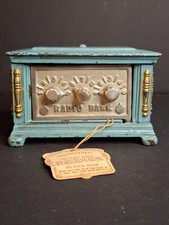 Antique Kenton Cast Iron Radio Bank 1920s Safe Original Tag Peirce Collection picture