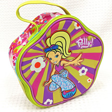 VTG Polly Pocket Zip Lunch Bag Green Purple Swirl Floral Travel Case 2003 picture