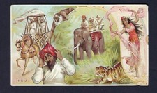 c1890's Trade Card Arbuckle Bros. Coffee, India, Horse & Elephant, Tiger picture