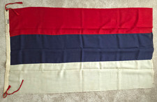 SERBIA FLAG RARE 1830-1918 ORIGINAL ANTIQUE TRIBAR PRE WW1 WOOL 3x5 ft NO ARMS picture