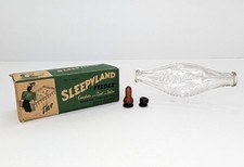 Vintage Glass Banana Hygenic UK Sleepyland Baby Bottle Feeder BOX Teat Valve picture