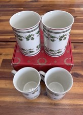 Könitz Germany Home for the Holidays Holly Holiday Mugs Set of 4 NIB picture
