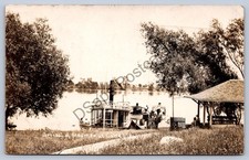 K66/ Lakeview Ohio RPPC Postcard c1910 Steamer Landing Boats Indian Lake 62 picture