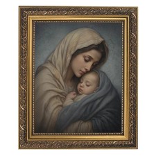 Mother's Tender Love Framed Print Mother Holding Child in Arms Depicting Love picture