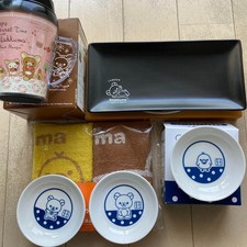 NEW Rilakkuma Lawson Exclusive Set of 7 Kitchen Items Plates Mugs Towels #9820 picture