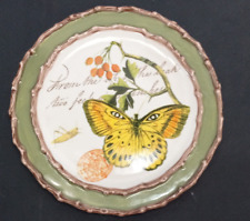 Nesting Mud Pie Butterfly Decorative Plate/ Green and Bamboo Border picture