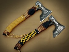 Vikings axe Ragnar Viking Axe Battle Ready Hand Forged Carbon Steel Nor 2 pcs picture