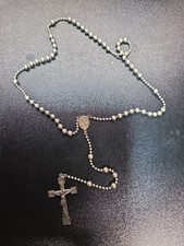 Vintage Catholic Silver Plated Ball Bearing Petite Rosary,  Crucifix picture