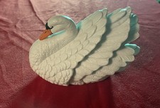 Vintage Royal Heritage The Regal Swan Porcelain Bisque Figurine Hand-Painted picture