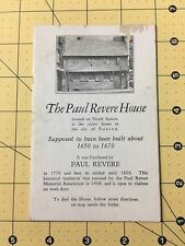 Vintage The Paul Revere House Travel Brochure with Directions to his House picture