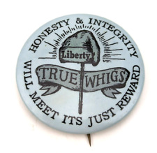 Vintage 1967 Art Fair LWP Liberty True Whig Party TWP Political Pinback Badge A2 picture