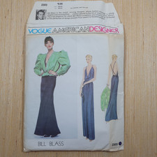 Vogue 2303 American Designer Pattern Bill Blass Size 10   CUT / COMPLETE picture
