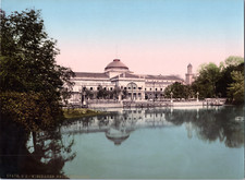 Germany, Wiesbaden. New Kurhaus from the Kurgarten. Germany, vintage p picture