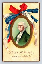 IAPC Embossed Portrait of George Washington Birthday to Lititz PA Postcard picture