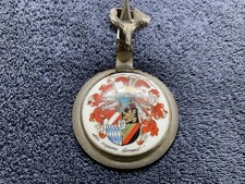 Antique Studentika Glass Beer Stein Studentica Porcelain Enamel Lid With Eagle picture