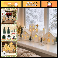 12 Pcs LED Christmas Village House Set - Festive Holiday Decor for Home picture