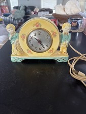 Vintage 1950's SESSIONS Mid Century Porcelain Ceramic Electric Mantel Clock NW picture