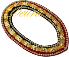 MASONIC Dress Collar SHRINER SPHINX Tri Color Velvet Backing RHINESTONES Beads picture
