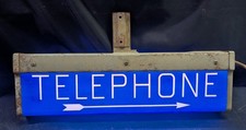Western Electric Telephone double sided plastic & metal light up sign with arrow picture