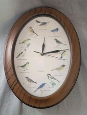 vintage oval quartz bird song wall clock picture
