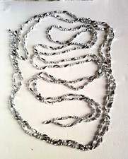 Vtg MCM Retro Pair of Silver Faceted Twisted Rope Christmas Garland 9+' Each EVC picture