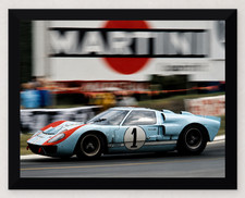 FRAMED 1966 LE MANS #1 FORD GT40 KEN MILES DENNY HULME PHOTO REPRO 11X8.5 picture