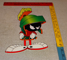 VINTAGE MARVIN THE MARTIAN +BUGS BUNNY CARTOON CHARACTER METAL GASOLINE OIL SIGN picture
