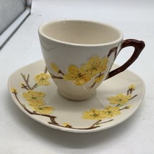 Metlox Poppy trail Golden Blossom Stoneware Cup & Saucer picture