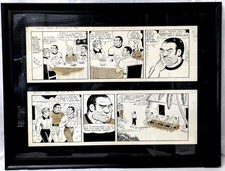 Zach Mosely Original Smilin' Jack Comic Strip Art 1960 Framed 2 Daily Strip picture