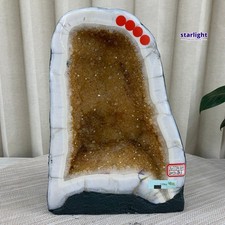 16LB   Natural citrine geode crystal cluster quartz cathedrals specimen healing picture