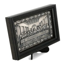Artes The Last Supper Relief Icon 999 Silver Plated Oak Frame 20x32cm M01.1 picture